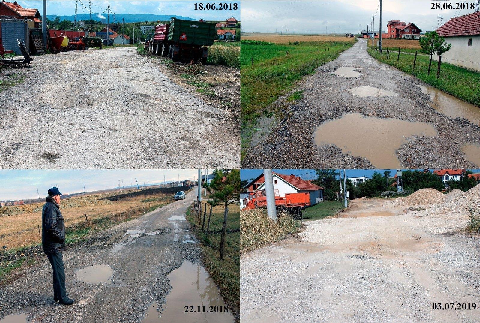 Rruga në lagjen Mavriqi në fshatin Mazgit të Obiliqit 